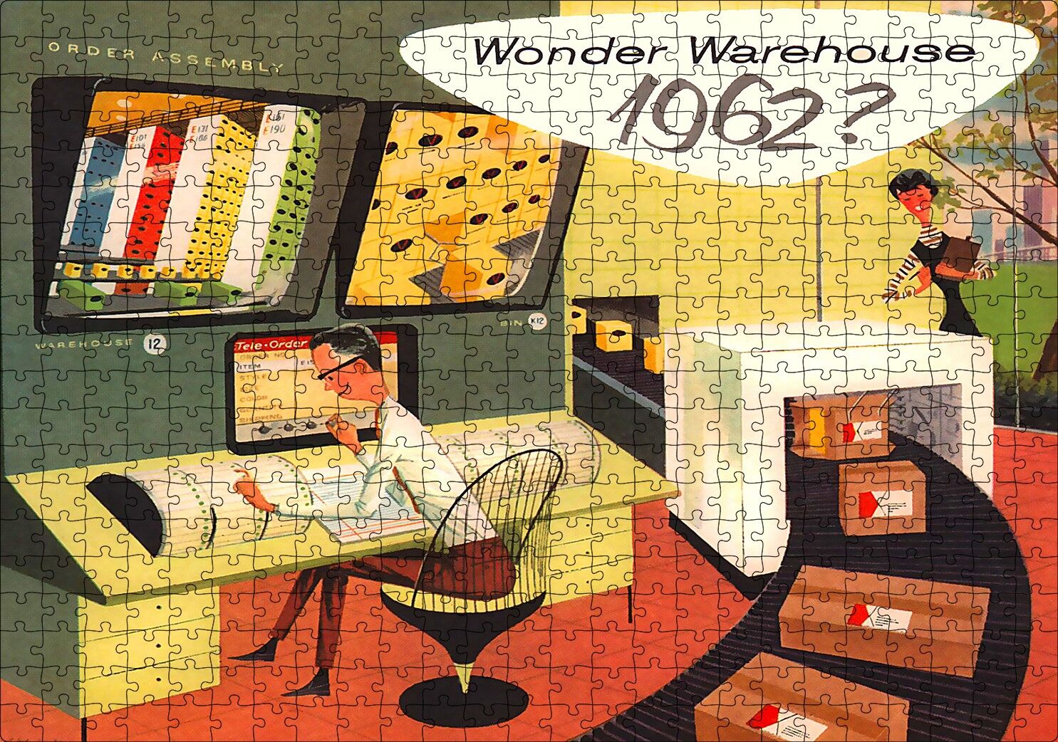 Vintage Üretim ve Depo Sorumlusu Puzzle Yapboz MDF Ahşap 500 Parça 49 cm X 68 cm