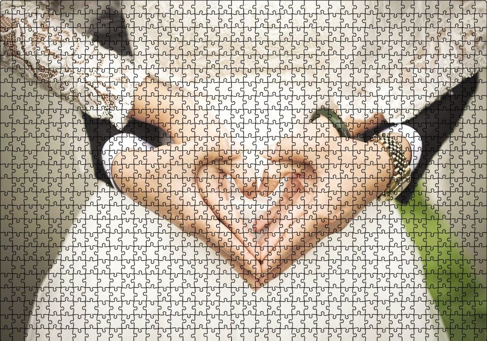 Damat Gelin Kalpli Eller Puzzle Yapboz MDF Ahşap 1000 Parça 49 cm X 68 cm