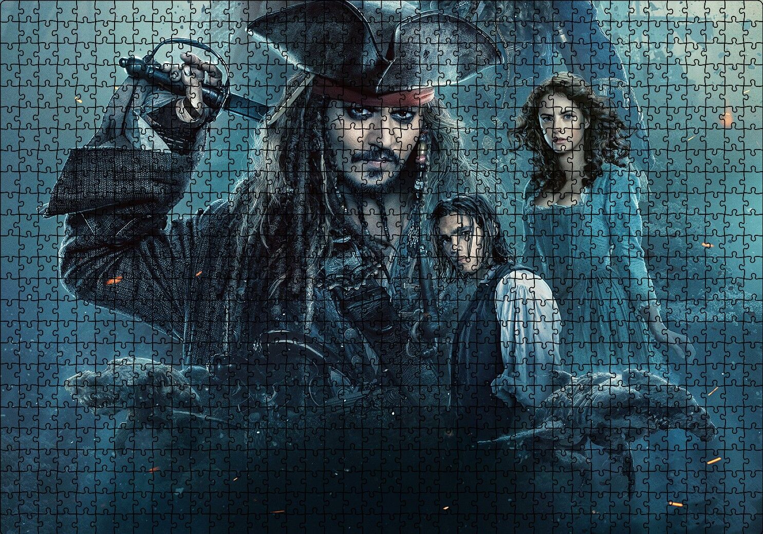 Karayip Korsanları Film Puzzle Yapboz MDF Ahşap 1000 Parça 49 cm X 68 cm